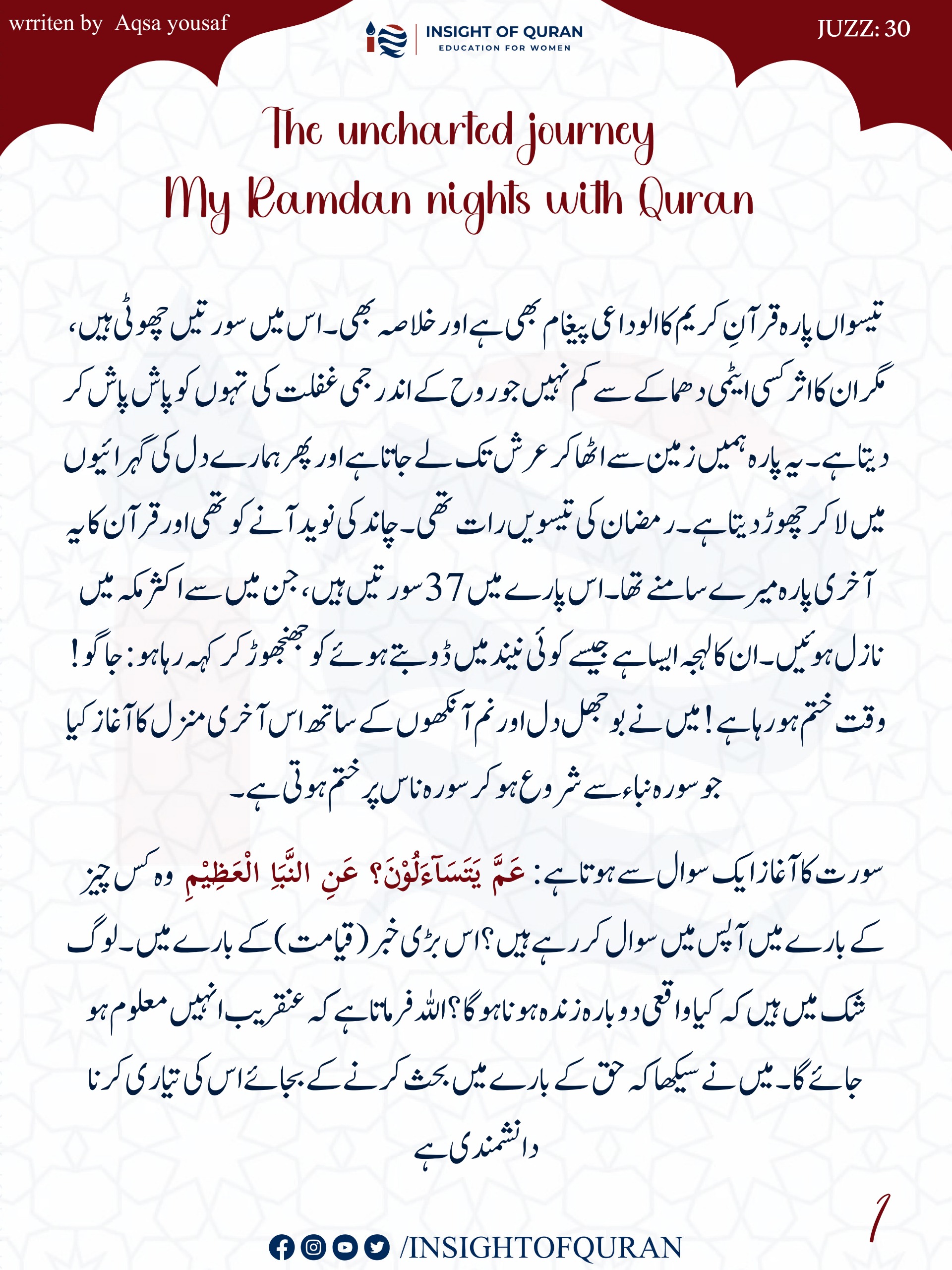 Photo from INSIGHT OF QURAN(20)